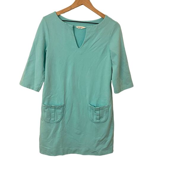 Tommy Bahama Seafoam Green 3/4 Sleeve Shift Dress with Pockets Notched V-Neck S - Picture 1 of 7
